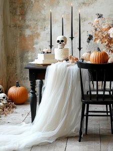Halloween netting for outdoor decorations